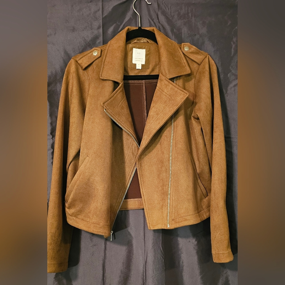 FAUX Suede Lauren Conrad Moto Jacket